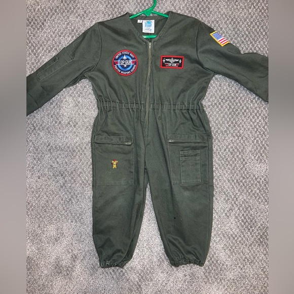 Green Top Gun Flight Suit Costume - Picture 1 of 3